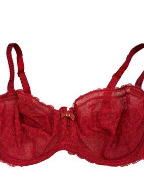Chantelle C Chic Sexy Demi Red Lace Bra 36DDD #3645